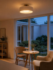 Cerova Contemporary Porcelain Flush Mount Ceiling Light – Soft Ambient Illumination for Hallways and Offices